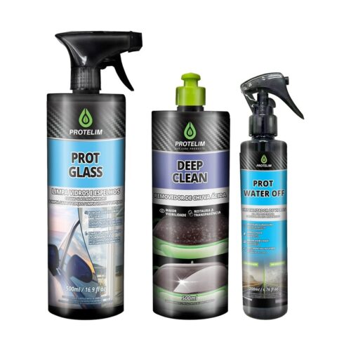 Kit Vidros: os produtos do kit lado a lado